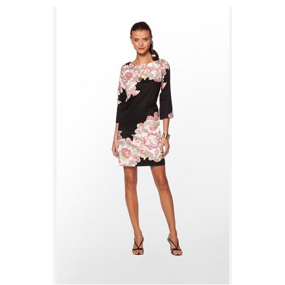 Lilly Pulitzer Womens Shauna Tunic Dress Size 12 Black Pink Formal Beachy Resort - Picture 1 of 10